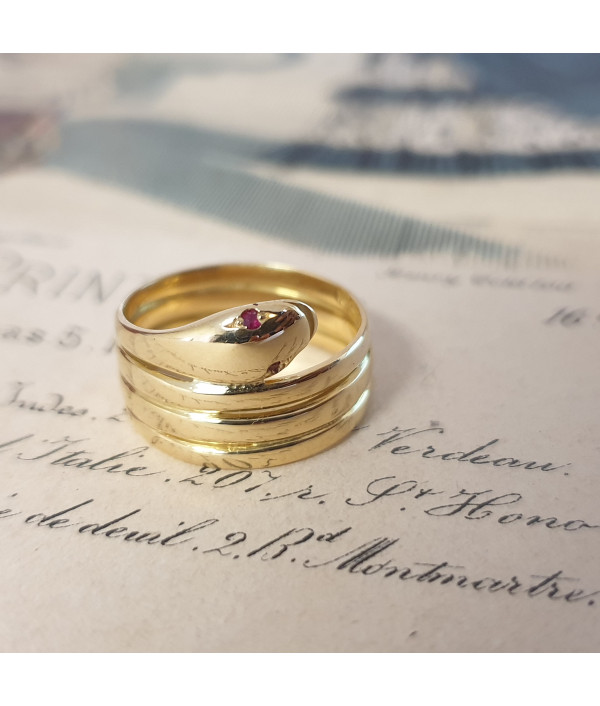 SOLD! Sweet Slither - Victorian Serpent Ring in 18k Yellow Gold SOLD! Sweet Slither - Victorian Serpent Ring in 18k Yellow Gold