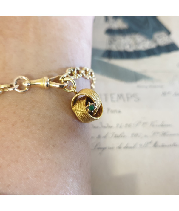 Hidden Stars - Victorian Turquoise Love Knot Charm in 14k Yellow Gold Hidden Stars - Victorian Turquoise Love Knot Charm in 14k Yellow Gold