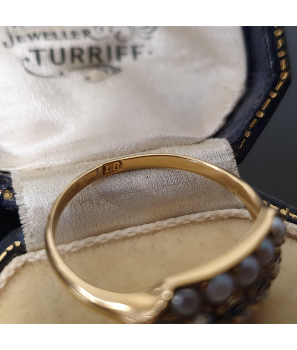 Pearl Parade: Victorian Pearl and Sapphire Ring in 18K Pearl Parade: Victorian Pearl and Sapphire Ring in 18K