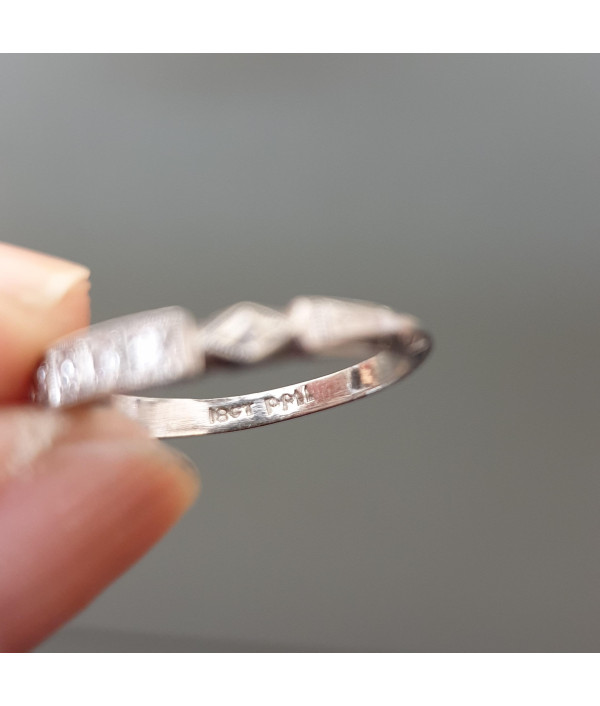 Mid-Century Matrimony: Diamond Band in Palladium and 18K White Gold Mid-Century Matrimony: Diamond Band in Palladium and 18K White Gold