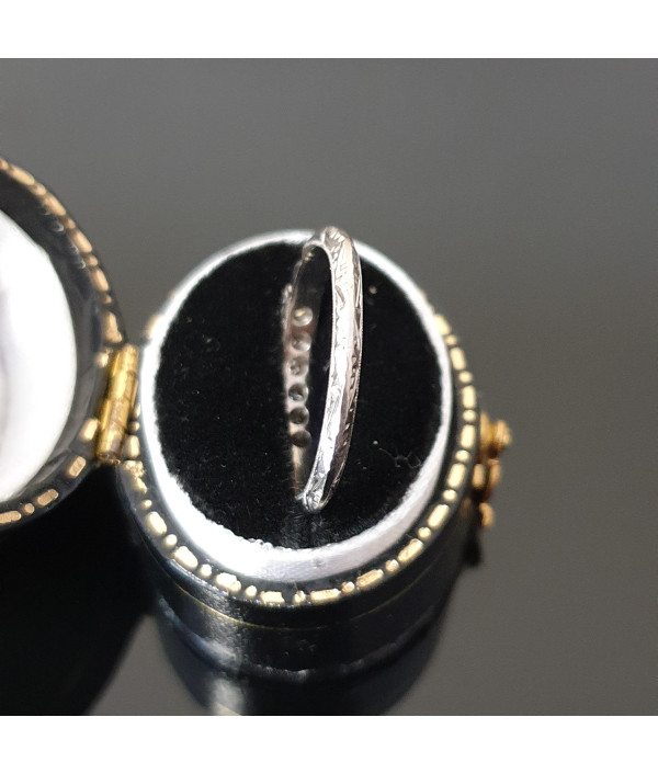 Mid-Century Matrimony: Diamond Band in Palladium and 18K White Gold Mid-Century Matrimony: Diamond Band in Palladium and 18K White Gold