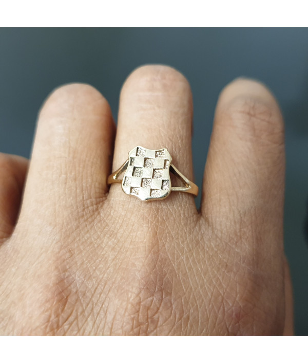 The Heraldry: Vintage Shield Signet Ring in 9K Yellow Gold The Heraldry: Vintage Shield Signet Ring in 9K Yellow Gold