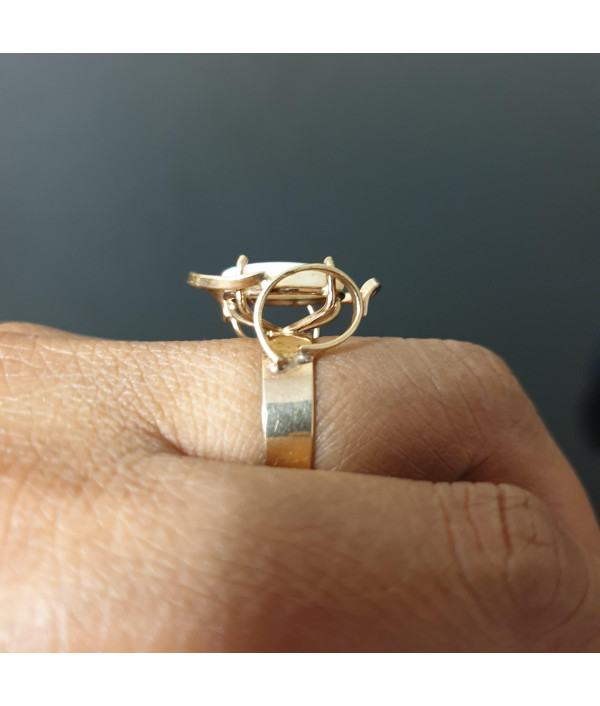 Andamooka Joy: Vintage Solid Opal Ring in 9K YG
