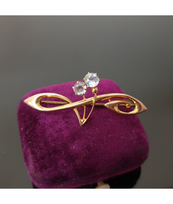   Sold! Topaz Melody: Art Nouveau Brooch...