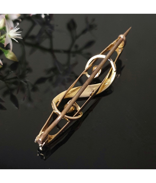 Victorian Seed Pearl Brooch in 9K Gold Victorian Seed Pearl Brooch in 9K Gold