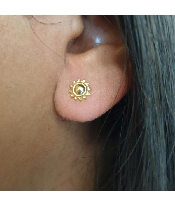 "Sun" Stud Earrings in 9K Yellow Gold "Sun" Stud Earrings in 9K Yellow Gold