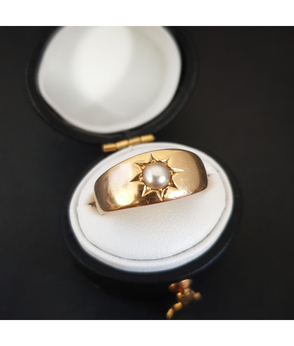 SOLD! Victorian Pearl Starburst Dome Rin...