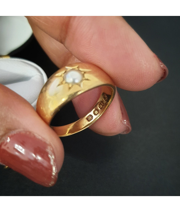 SOLD! Victorian Pearl Starburst Dome Ring in 18ct Yellow Gold SOLD! Victorian Pearl Starburst Dome Ring in 18ct Yellow Gold
