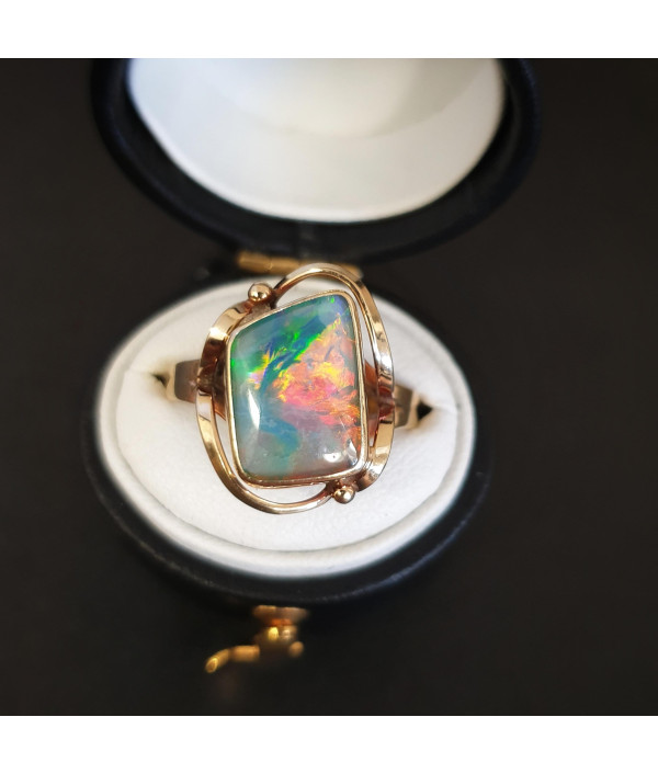 SOLD! 1960s Australian Opal Doublet Ring...