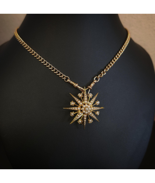 Victorian Pearl Starburst Pendant in 15ct Yellow Gold Victorian Pearl Starburst Pendant in 15ct Yellow Gold