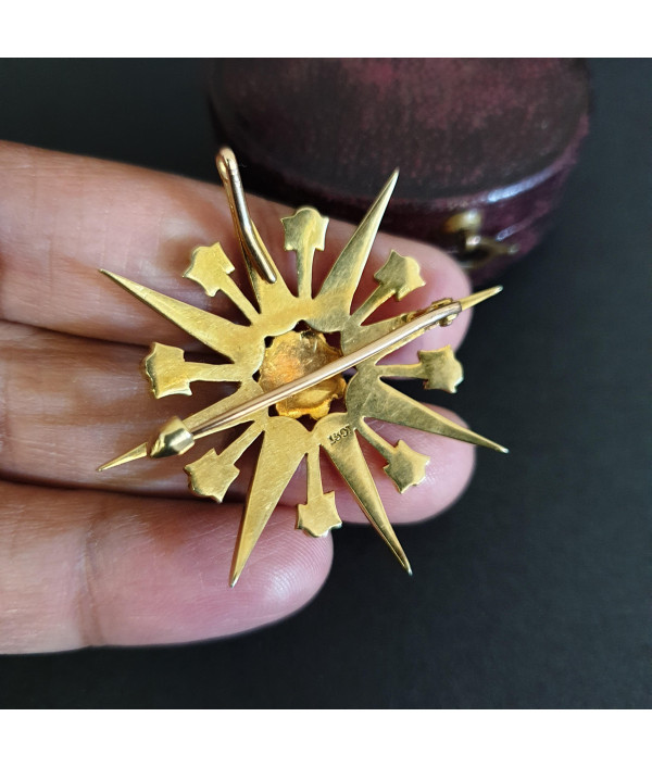 Victorian Pearl Starburst Pendant in 15ct Yellow Gold Victorian Pearl Starburst Pendant in 15ct Yellow Gold