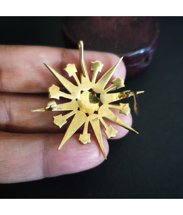 Victorian Pearl Starburst Pendant in 15ct Yellow Gold Victorian Pearl Starburst Pendant in 15ct Yellow Gold