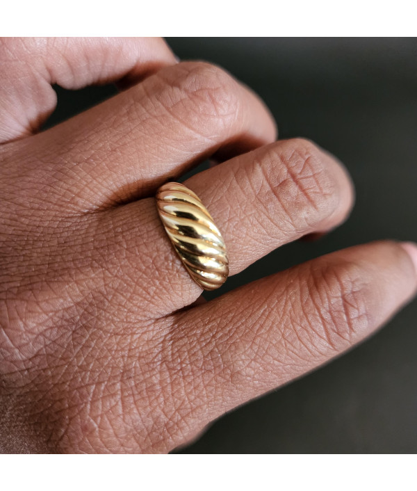 A Classic Croissant Dome Ring in 14K Yellow Gold A Classic Croissant Dome Ring in 14K Yellow Gold