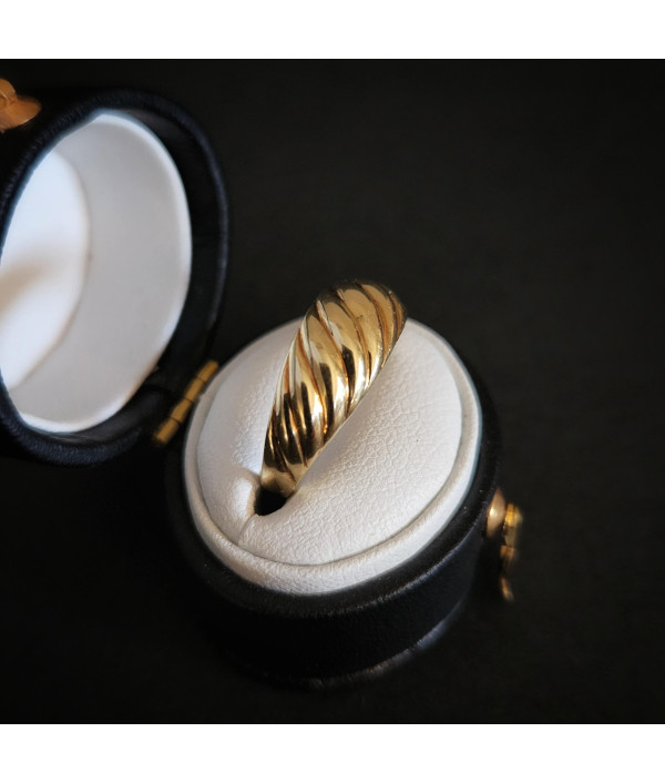 A Classic Croissant Dome Ring in 14K Yellow Gold A Classic Croissant Dome Ring in 14K Yellow Gold