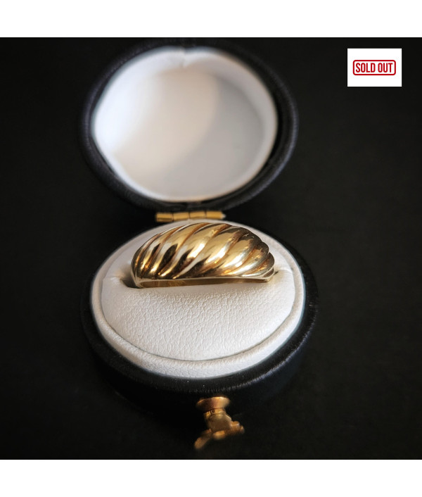 A Classic Croissant Dome Ring in 14K Yel...