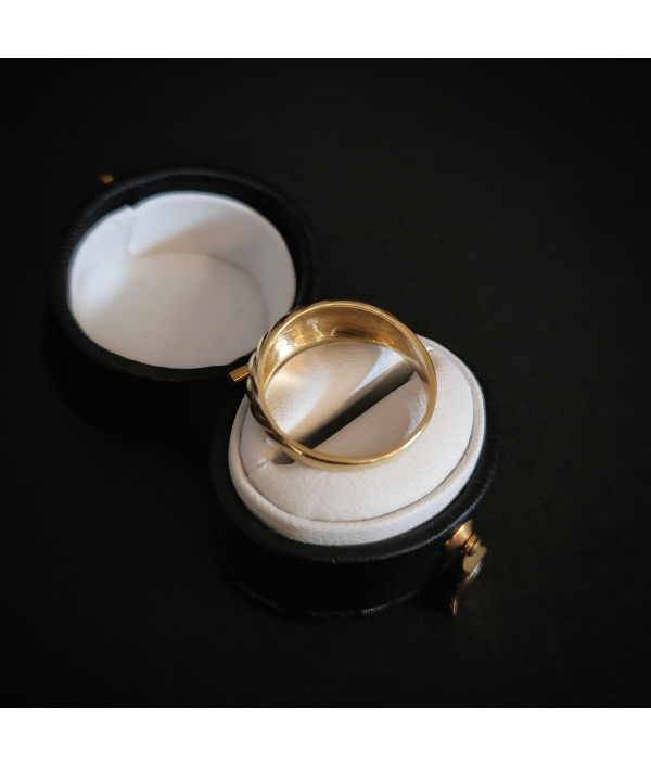 A Classic Croissant Dome Ring in 14K Yellow Gold A Classic Croissant Dome Ring in 14K Yellow Gold