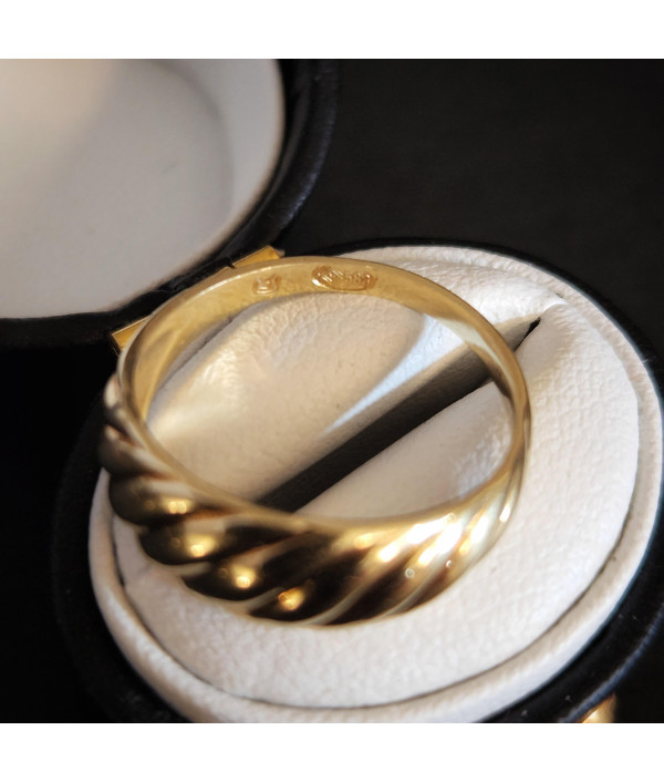 A Classic Croissant Dome Ring in 14K Yellow Gold A Classic Croissant Dome Ring in 14K Yellow Gold