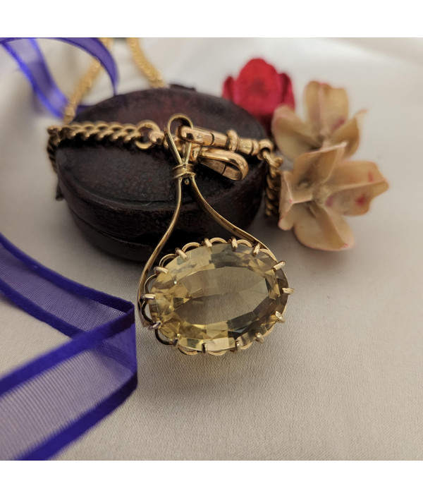 Large Citrine Pendant in 9K Yellow Gold Large Citrine Pendant in 9K Yellow Gold