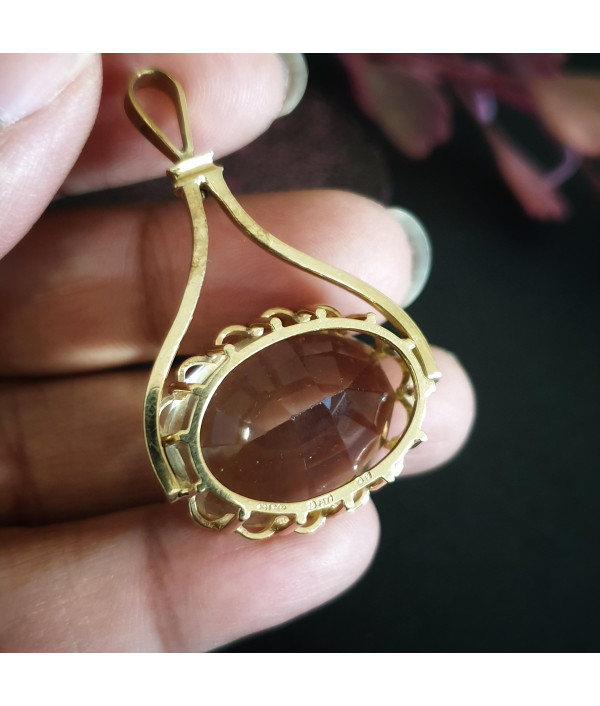 Large Citrine Pendant in 9K Yellow Gold Large Citrine Pendant in 9K Yellow Gold