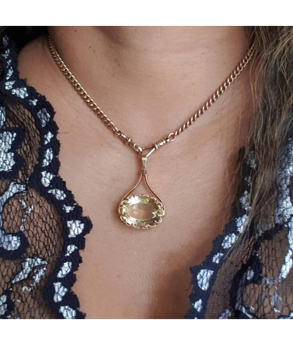 Large Citrine Pendant in 9K Yellow Gold Large Citrine Pendant in 9K Yellow Gold
