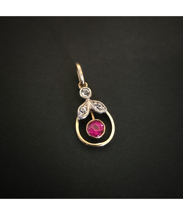 Edwardian Ruby and Diamond Pendant in 9ct Rose Gold Edwardian Ruby and Diamond Pendant in 9ct Rose Gold