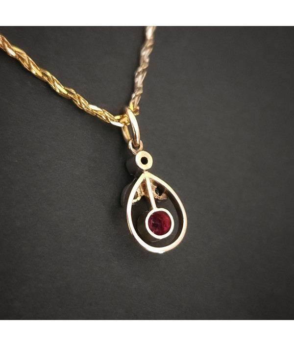 Edwardian Ruby and Diamond Pendant in 9ct Rose Gold Edwardian Ruby and Diamond Pendant in 9ct Rose Gold