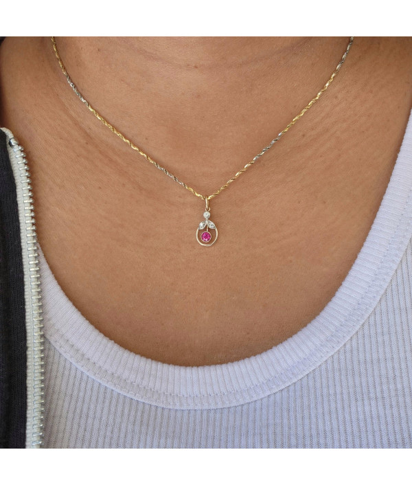 Edwardian Ruby and Diamond Pendant in 9ct Rose Gold Edwardian Ruby and Diamond Pendant in 9ct Rose Gold