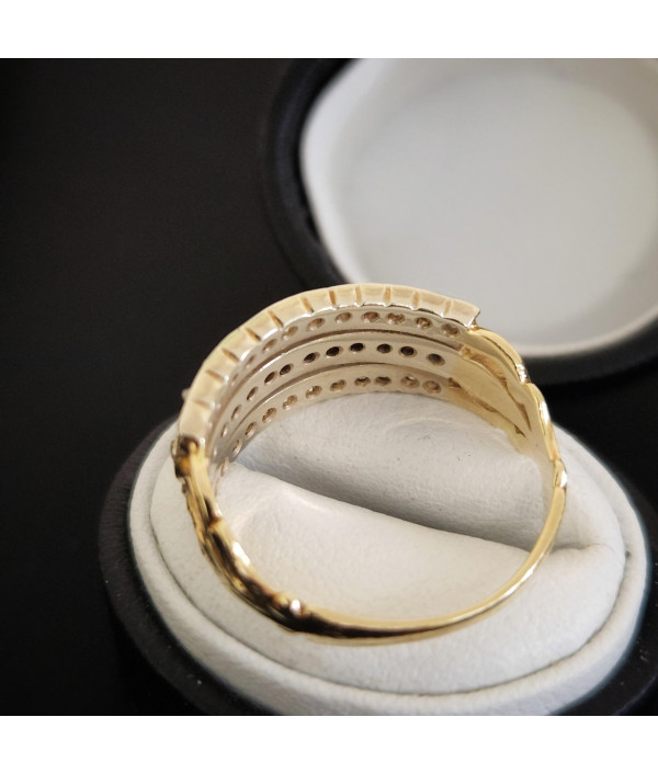 Triple Row Old Cut Diamond Band in 14K Circa 1900 Triple Row Old Cut Diamond Band in 14K Circa 1900