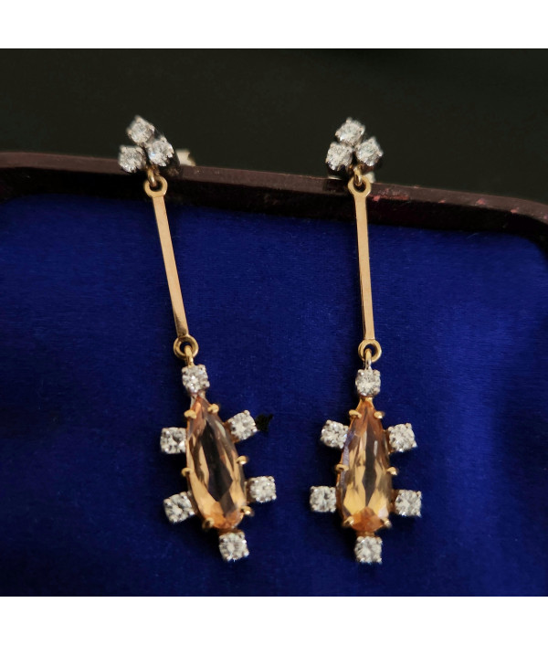 Imperial Topaz and Diamond Earrings in 1...