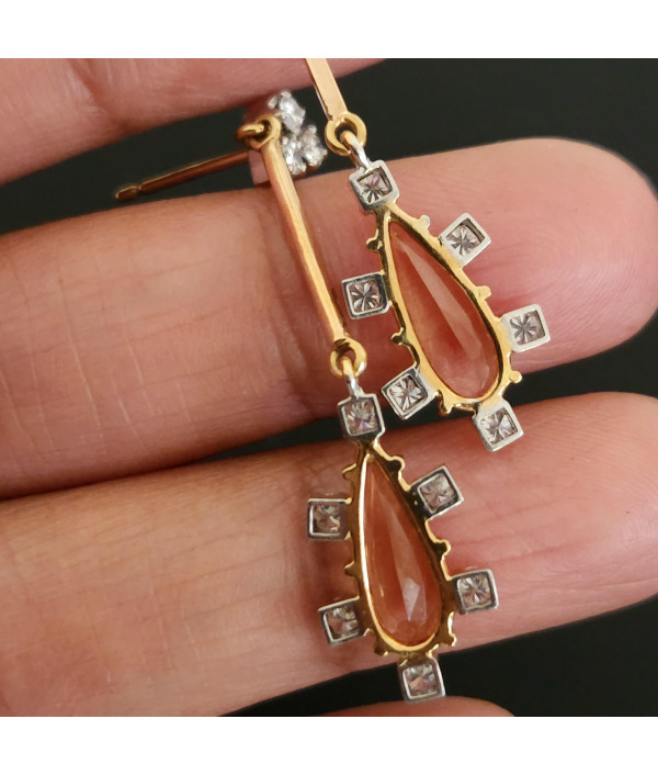 Imperial Topaz and Diamond Earrings in 18K Gold Imperial Topaz and Diamond Earrings in 18K Gold