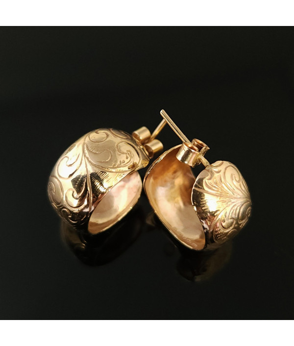 1970's Half Hoop 9 karat Gold Earrings w...