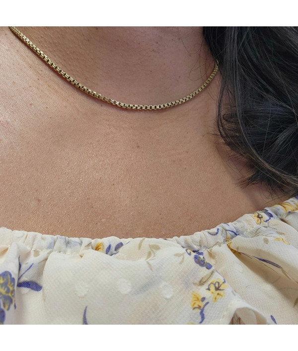 Double-faceted Trace Link Neck Chain in 9k Yellow Gold Double-faceted Trace Link Neck Chain in 9k Yellow Gold