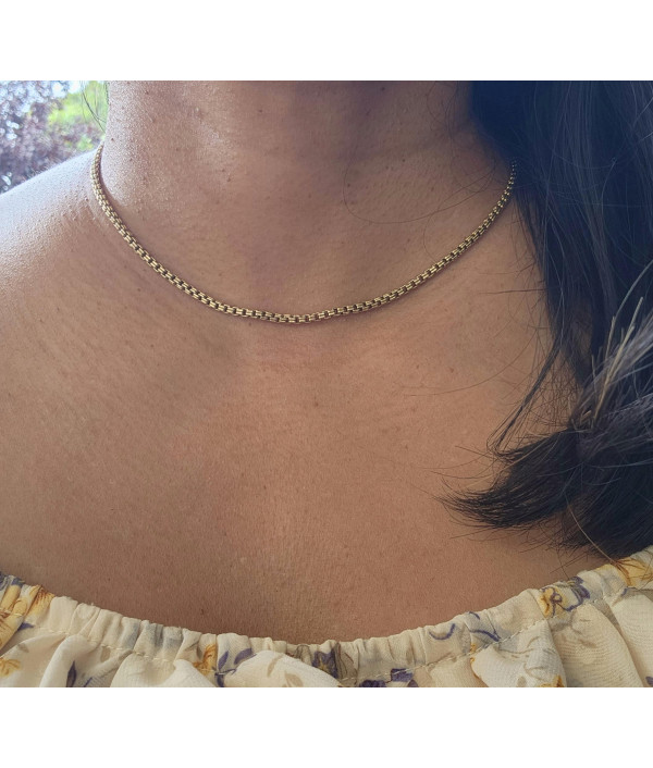 Double-faceted Trace Link Neck Chain in 9k Yellow Gold Double-faceted Trace Link Neck Chain in 9k Yellow Gold
