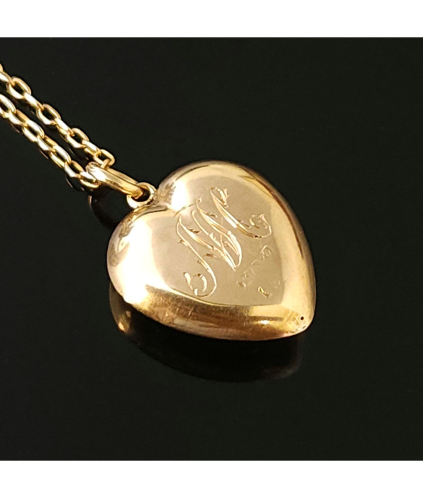 Victorian Puffy Heart Pendant in 15K Gold Victorian Puffy Heart Pendant in 15K Gold
