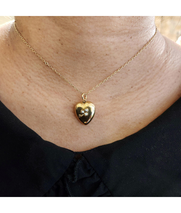 Victorian Puffy Heart Pendant in 15K Gold Victorian Puffy Heart Pendant in 15K Gold