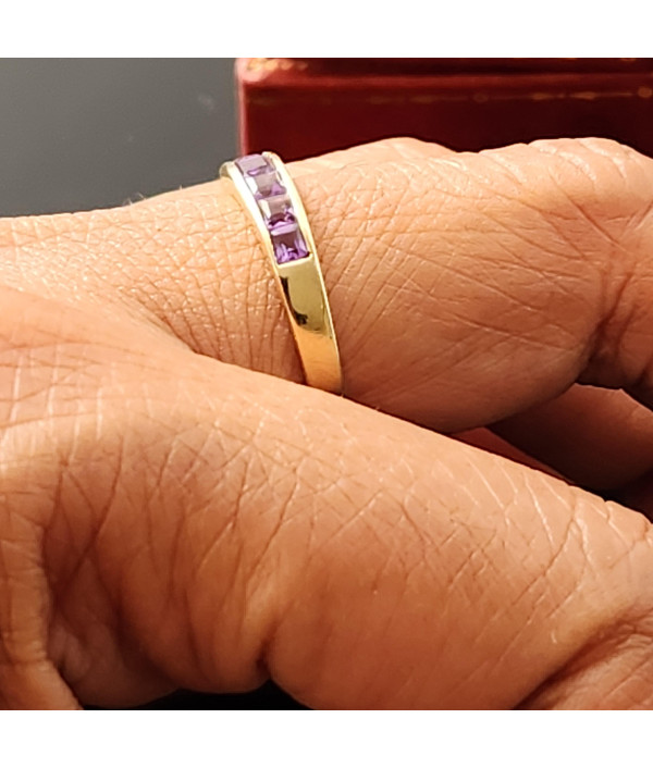Channel Set Amethyst Ring in 9k Yellow Gold Channel Set Amethyst Ring in 9k Yellow Gold