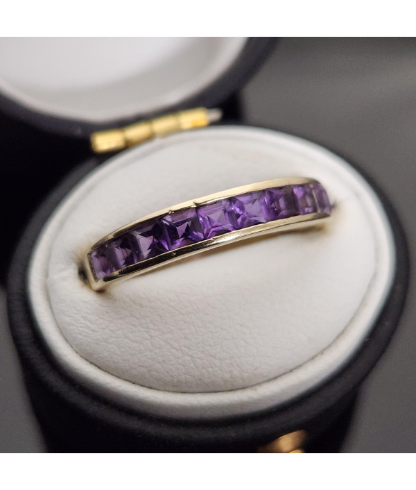 Channel Set Amethyst Ring in 9k Yellow Gold Channel Set Amethyst Ring in 9k Yellow Gold