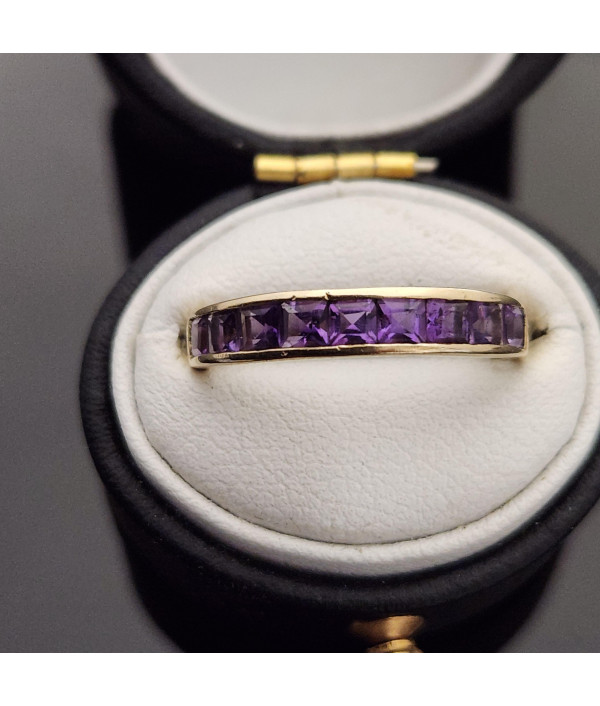 Channel Set Amethyst Ring in 9k Yellow Gold Channel Set Amethyst Ring in 9k Yellow Gold