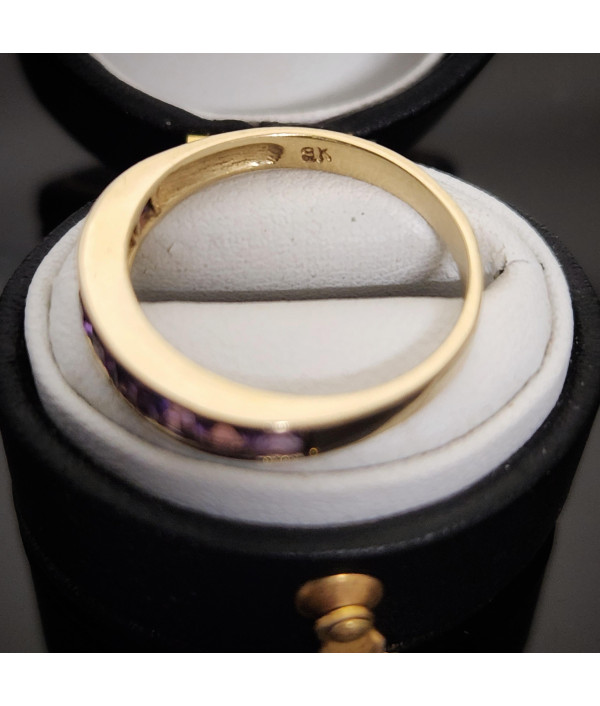 Channel Set Amethyst Ring in 9k Yellow Gold Channel Set Amethyst Ring in 9k Yellow Gold