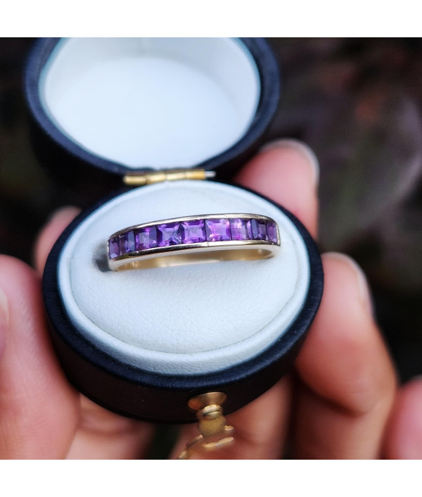 Channel Set Amethyst Ring in 9k Yellow Gold Channel Set Amethyst Ring in 9k Yellow Gold