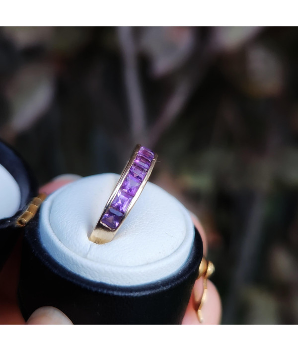 Channel Set Amethyst Ring in 9k Yellow Gold Channel Set Amethyst Ring in 9k Yellow Gold