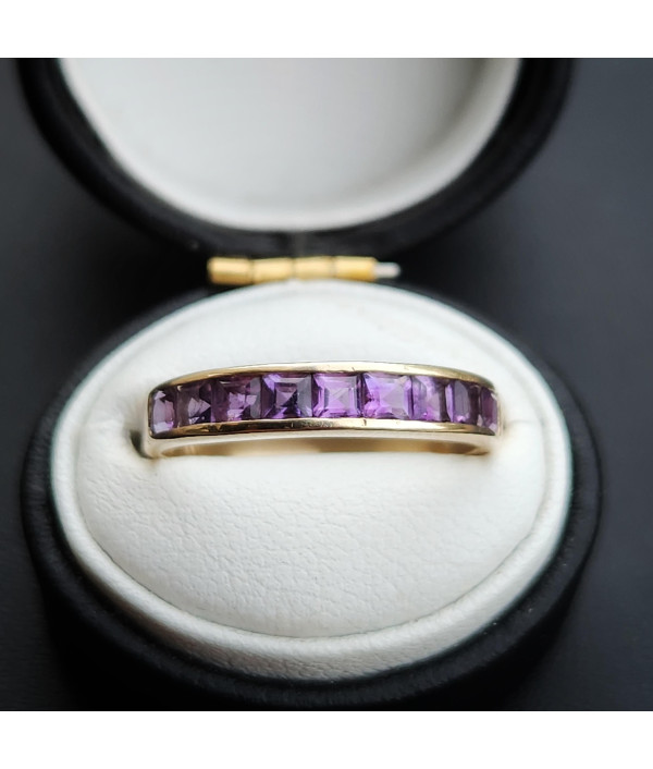 Channel Set Amethyst Ring in 9k Yellow G...