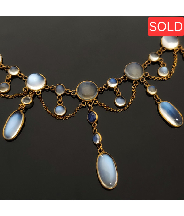 Edwardian Moonstone Festoon Necklace in ...