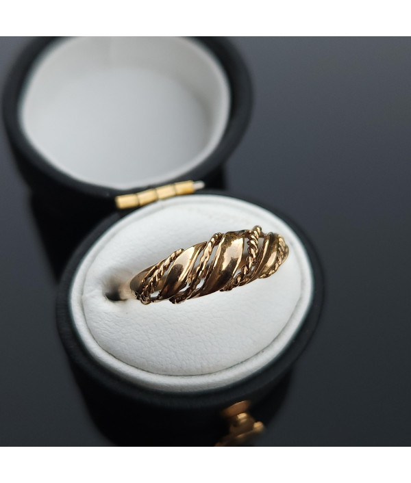 A Classic Domed Croissant Ring with Rope...