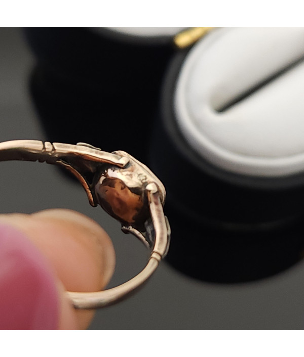 Georgian Foil-backed Flat Cut Garnet Ring in 12K Gold Georgian Foil-backed Flat Cut Garnet Ring in 12K Gold