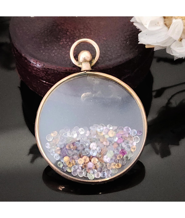 Edwardian Domed Glass Photolocket in 9k ...