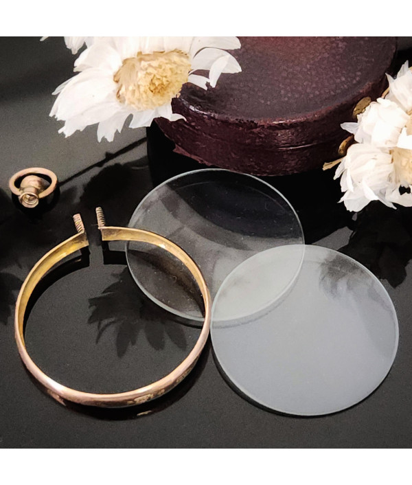 Edwardian Domed Glass Photolocket in 9k Rose Gold