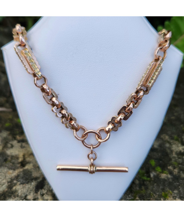 Victorian Fancy Link Albert Chain in 9K Gold Victorian Fancy Link Albert Chain in 9K Gold