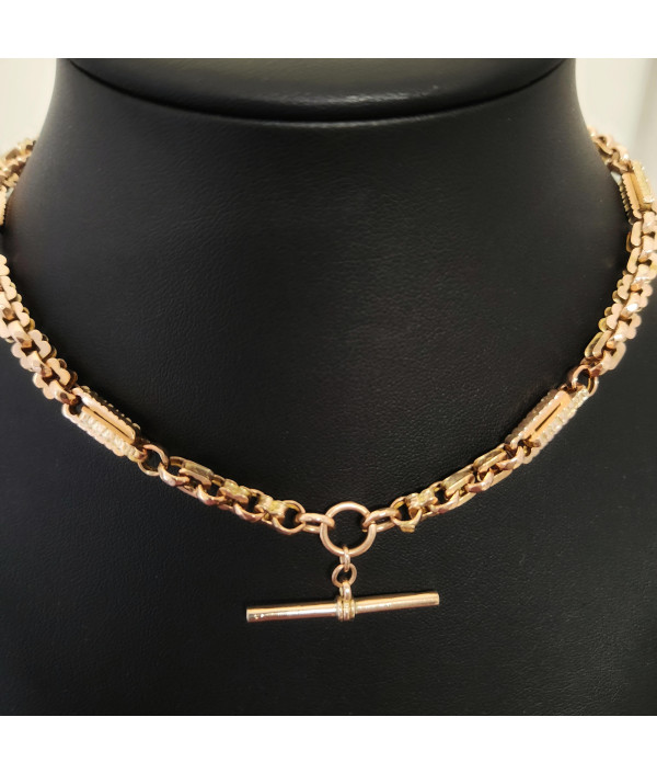 Victorian Fancy Link Albert Chain in 9K Gold Victorian Fancy Link Albert Chain in 9K Gold