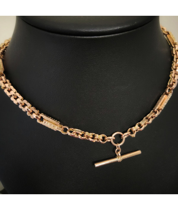Victorian Fancy Link Albert Chain in 9K Gold Victorian Fancy Link Albert Chain in 9K Gold